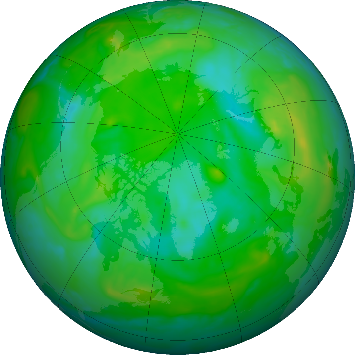 Arctic ozone map for 04 August 2019